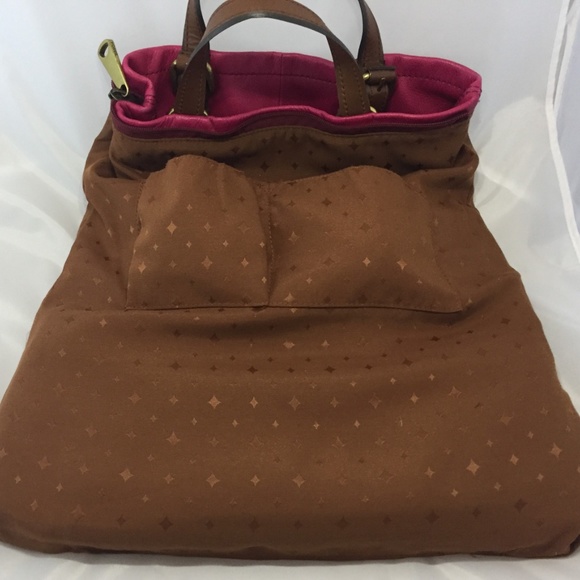 large pink leather Fossil Explorer tote - Picture 8 of 8